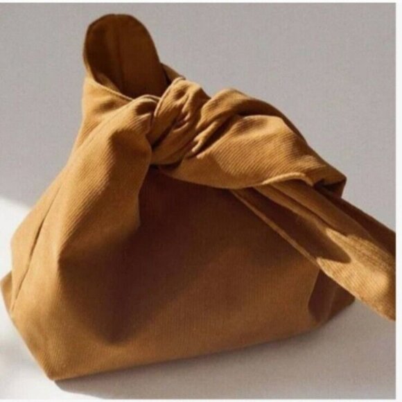 Merit Beauty Signature Cosmetic Makeup Bag Corduroy Tie Top Pouch Minimalist - Picture 5 of 13